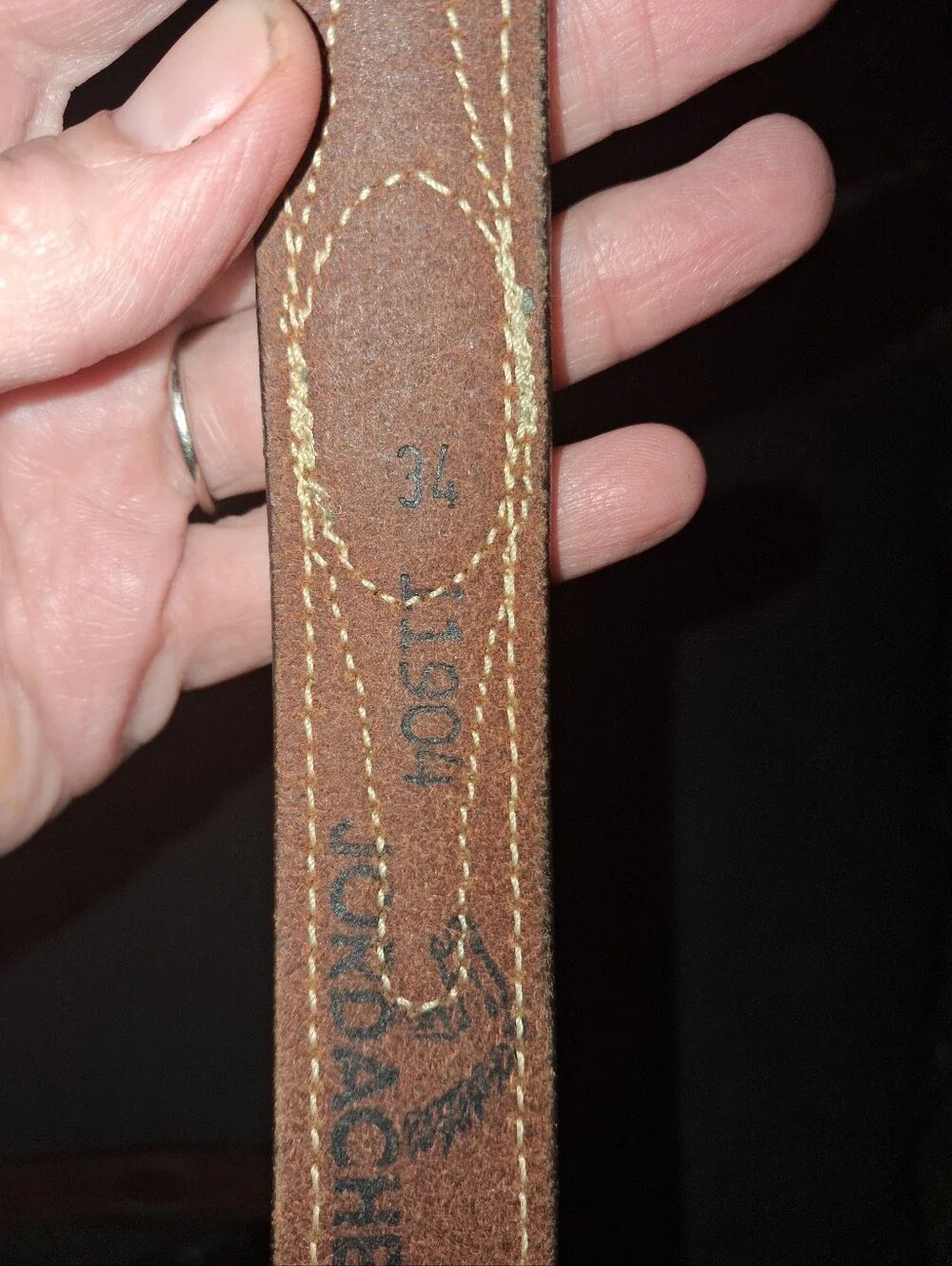 Jordache Brown Leather Belt with Contrast Stitching